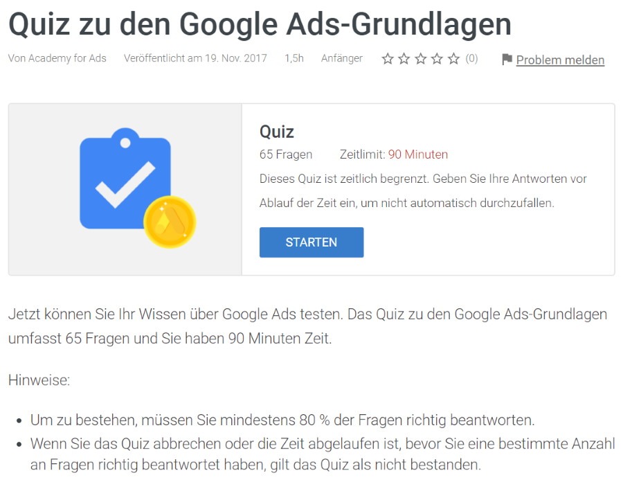 google ads grundlagen pruefung Lösung: Google Ads Grundlagen Prüfung