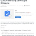 Screenshot Google Academy for Ads Quiz zu Werbung bei Google Shopping