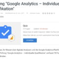 Screenshot Google Academy for Ads Quiz zu Google Analytics - Individuelle Qualifikation